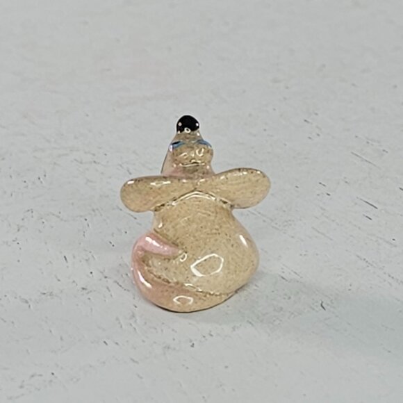 Cute Ceramic Mouse Figurine - Beige & Pink - Handcrafted Miniature - Picture 4 of 8